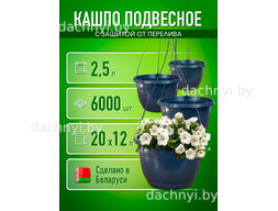 Кашпо подвесное 2,5 л, литое, чёрное